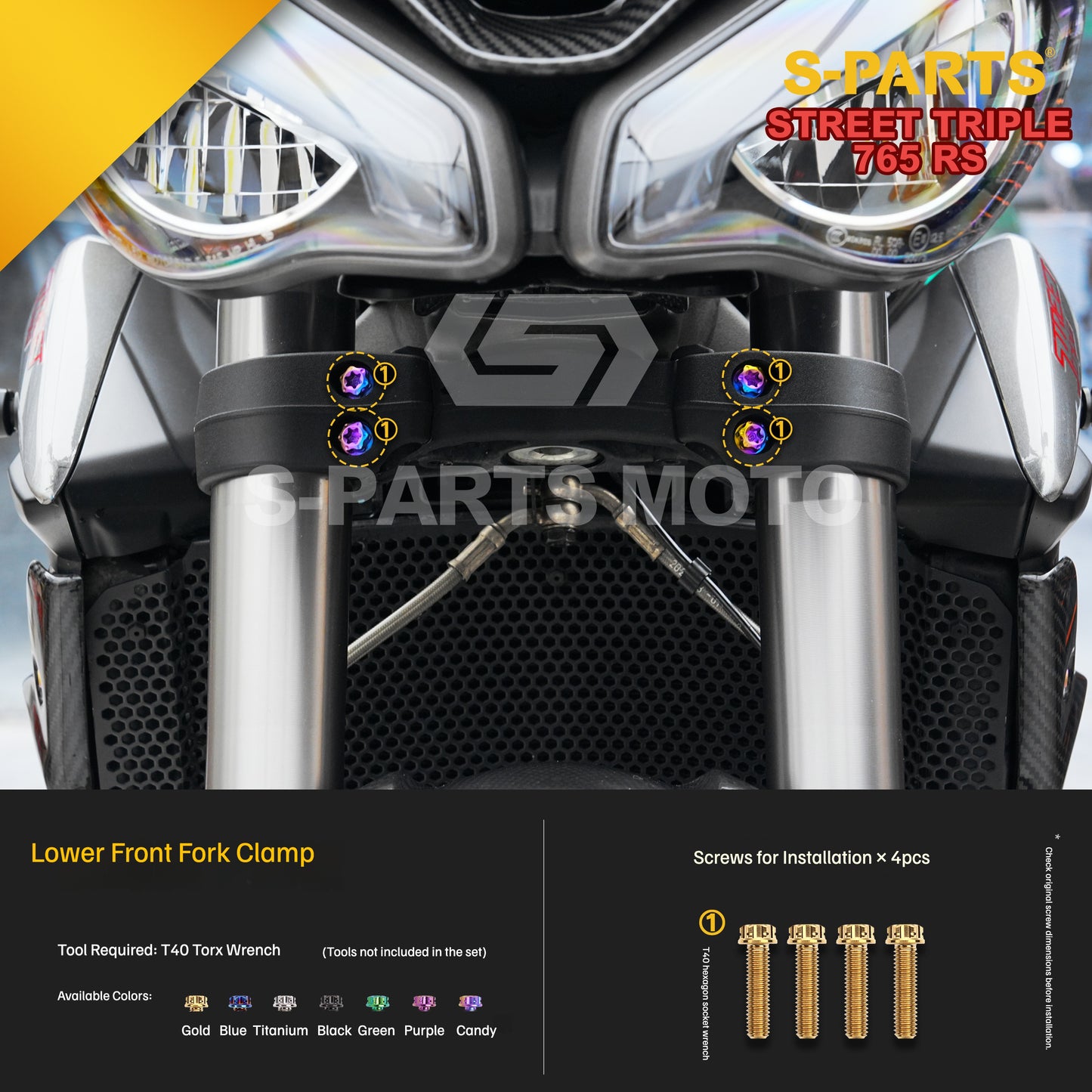 SPARTS Titanium Bolts for Triumph Street Triple 765 RS – Body & Controls Upgrade Fasteners