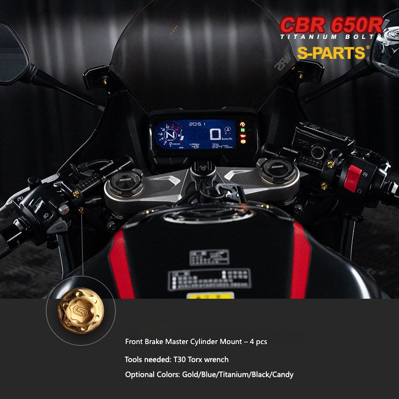 S-parts Titanium Bodywork, Cockpit & Styling Bolts Kit for Honda CBR650R