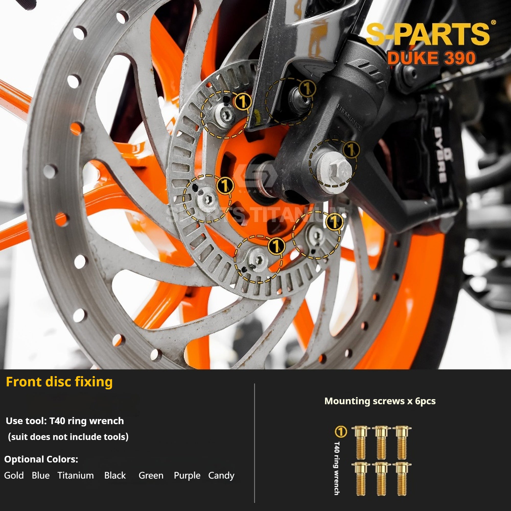 SPARTS Stan KTM DUKE 390 Dedicated · TC4 Titanium Full Motorcycle Bolt Kit