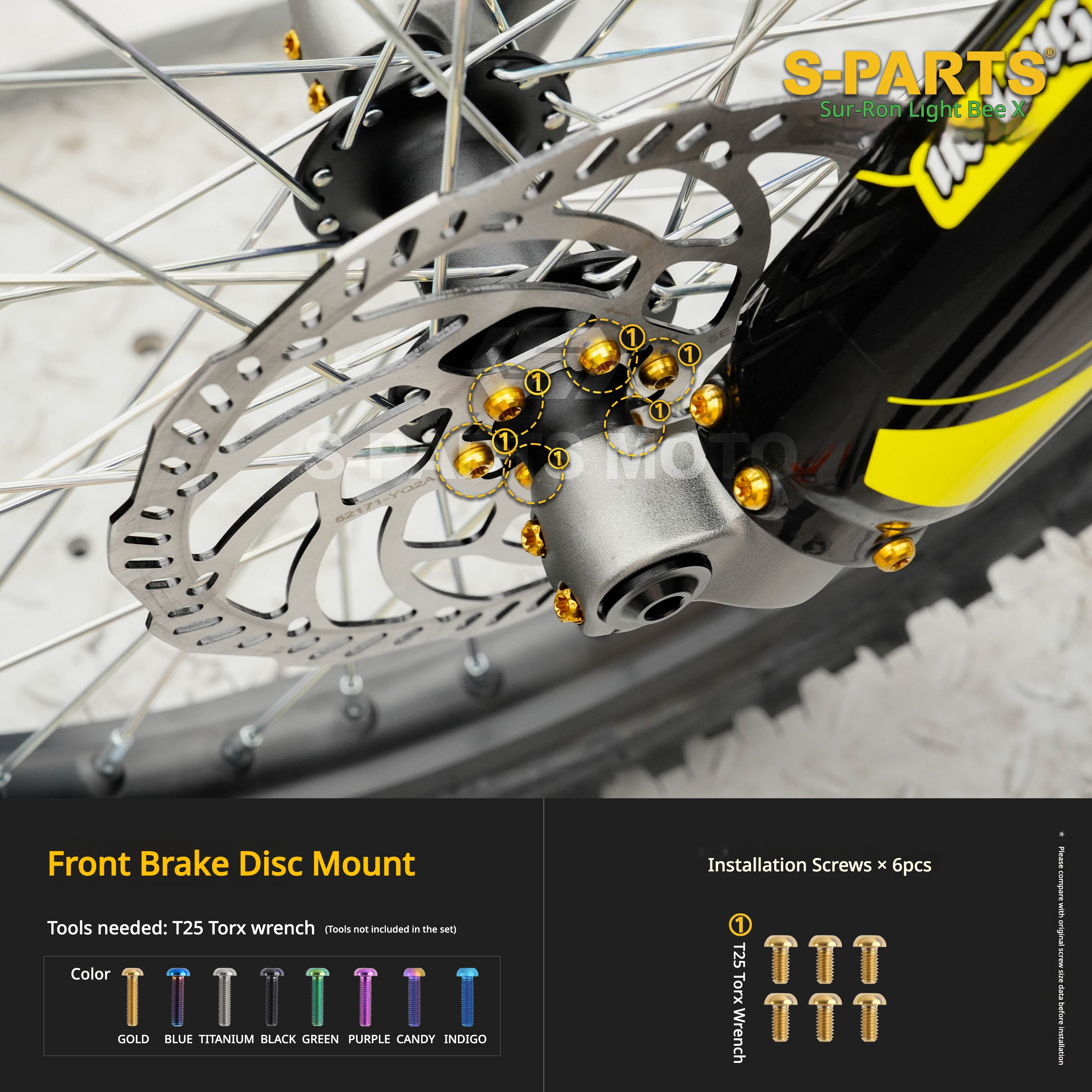 S-PARTS TC4 Titanium Full Bolt Kit for Sur-Ron Light Bee X (2025 Model)