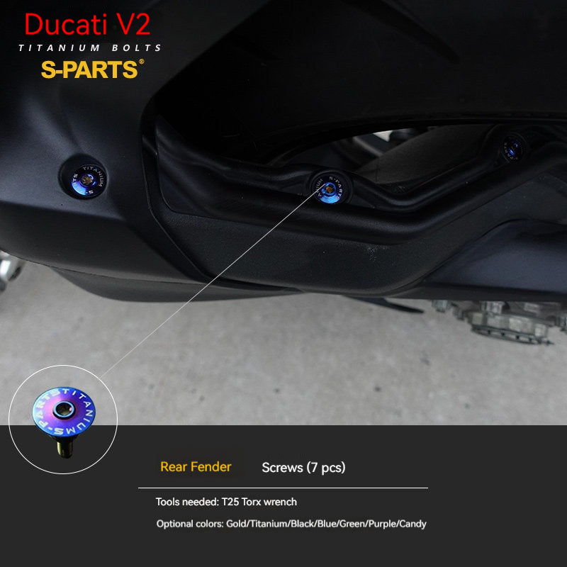 S-PARTS  Compatible with / Suitable for Ducati DUCATI V2 Full Titanium Bolt Kit
