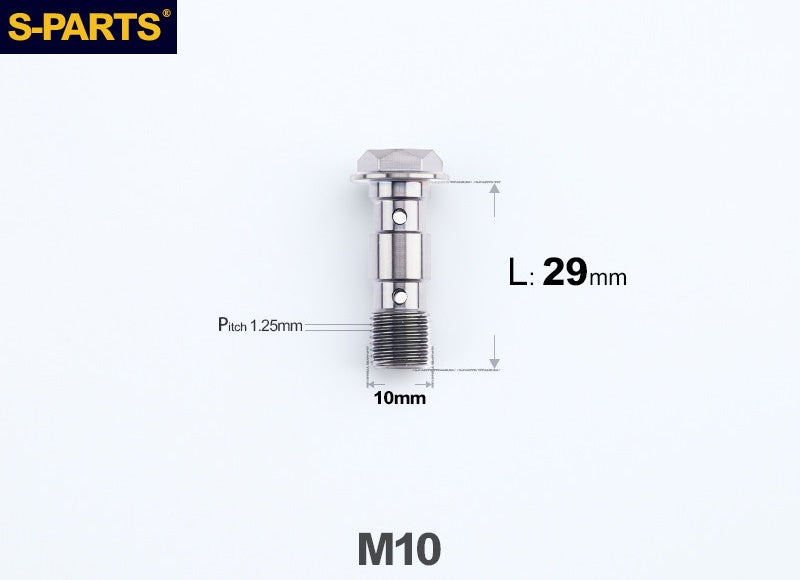 SPARTS M10 Double Banjo Bolt Faceted Design Titanium Bolt for Motorcycle Brake Calipers