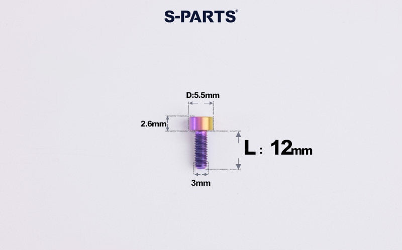 SPARTS M3 L6-20 Classic Button Head Candy Color Titanium Bolt