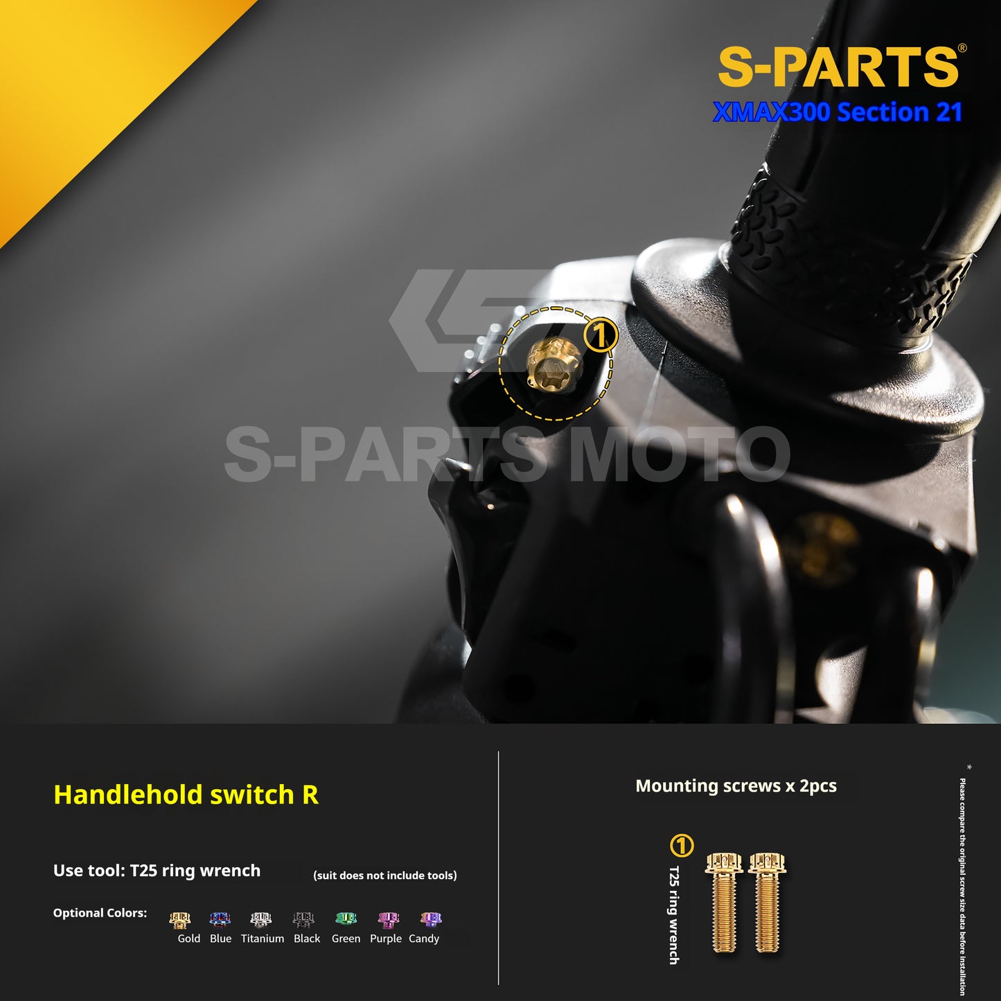 SPARTS 2021 XMAX300 YAMAHA Motorcycle Modified Titanium Alloy Bolts Screws
