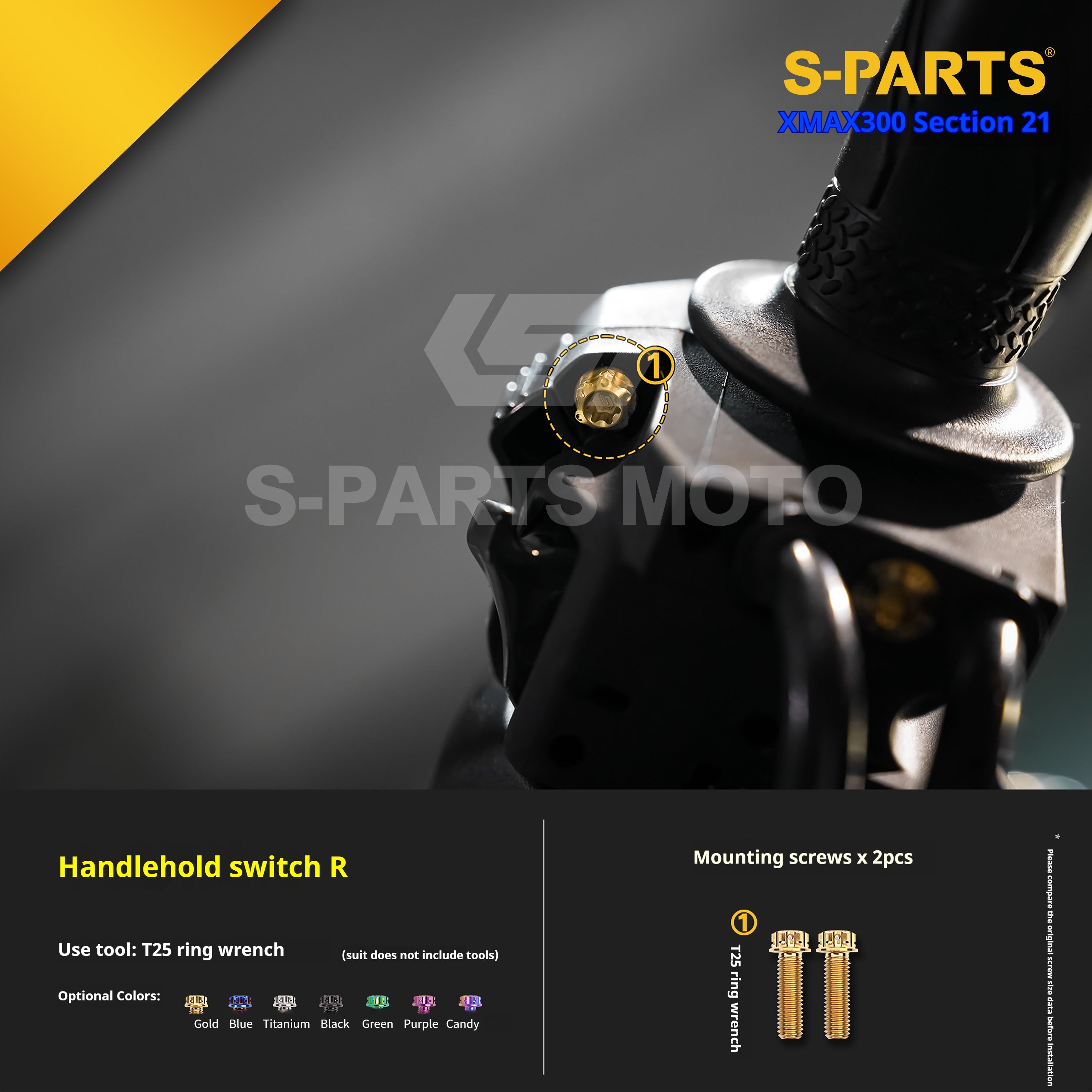 SPARTS Titanium Screw Set for Yamaha XMAX 300 2021 –  CNC Titanium Upgrade Kit