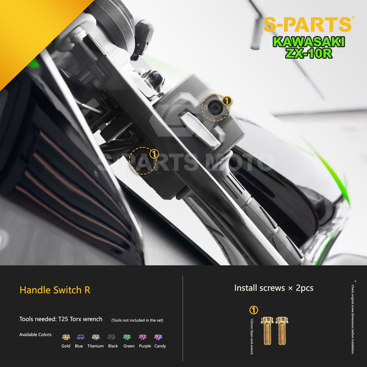 S-PARTS Grade 5 (TC4) Titanium Fasteners Kit for Kawasaki Ninja ZX-10R (2023)