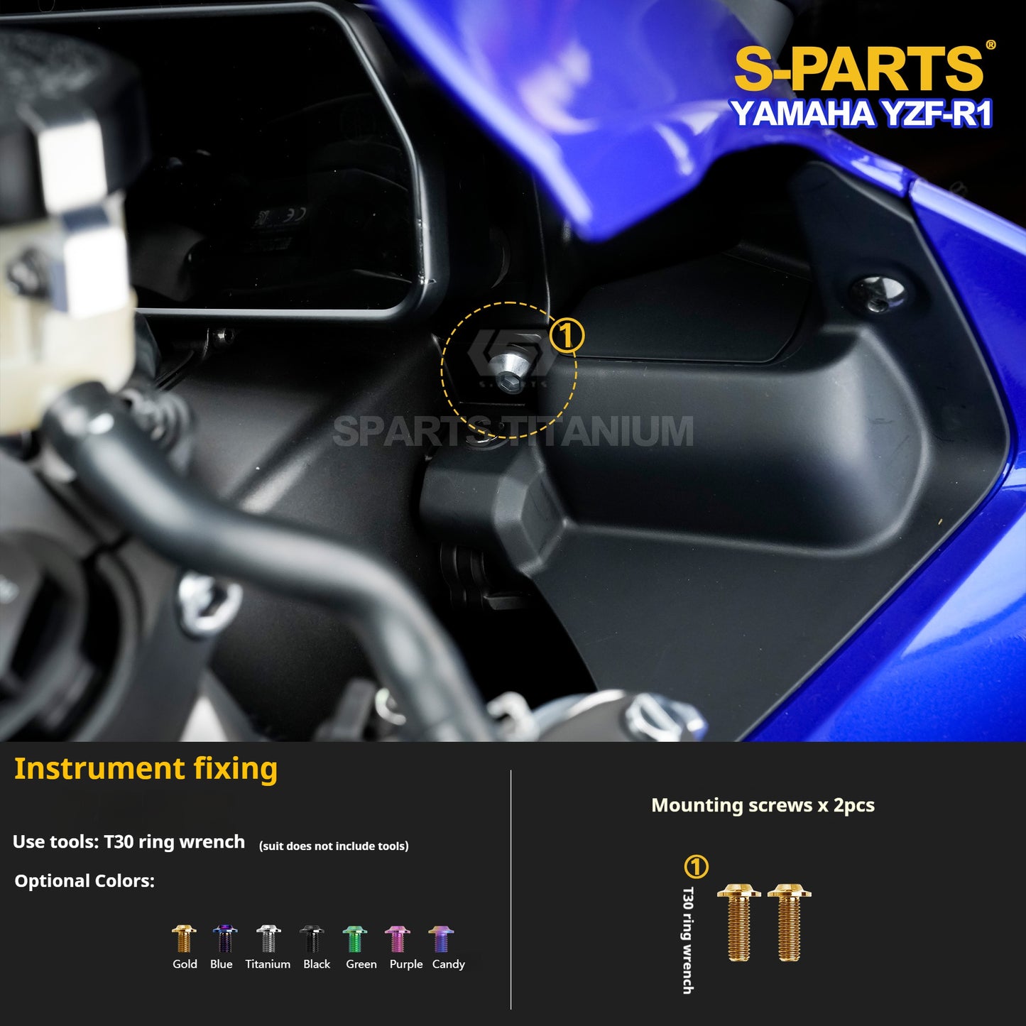 SPARTS YZF-R1 Yamaha Motorcycle Modified Titanium Alloy Set Screws
