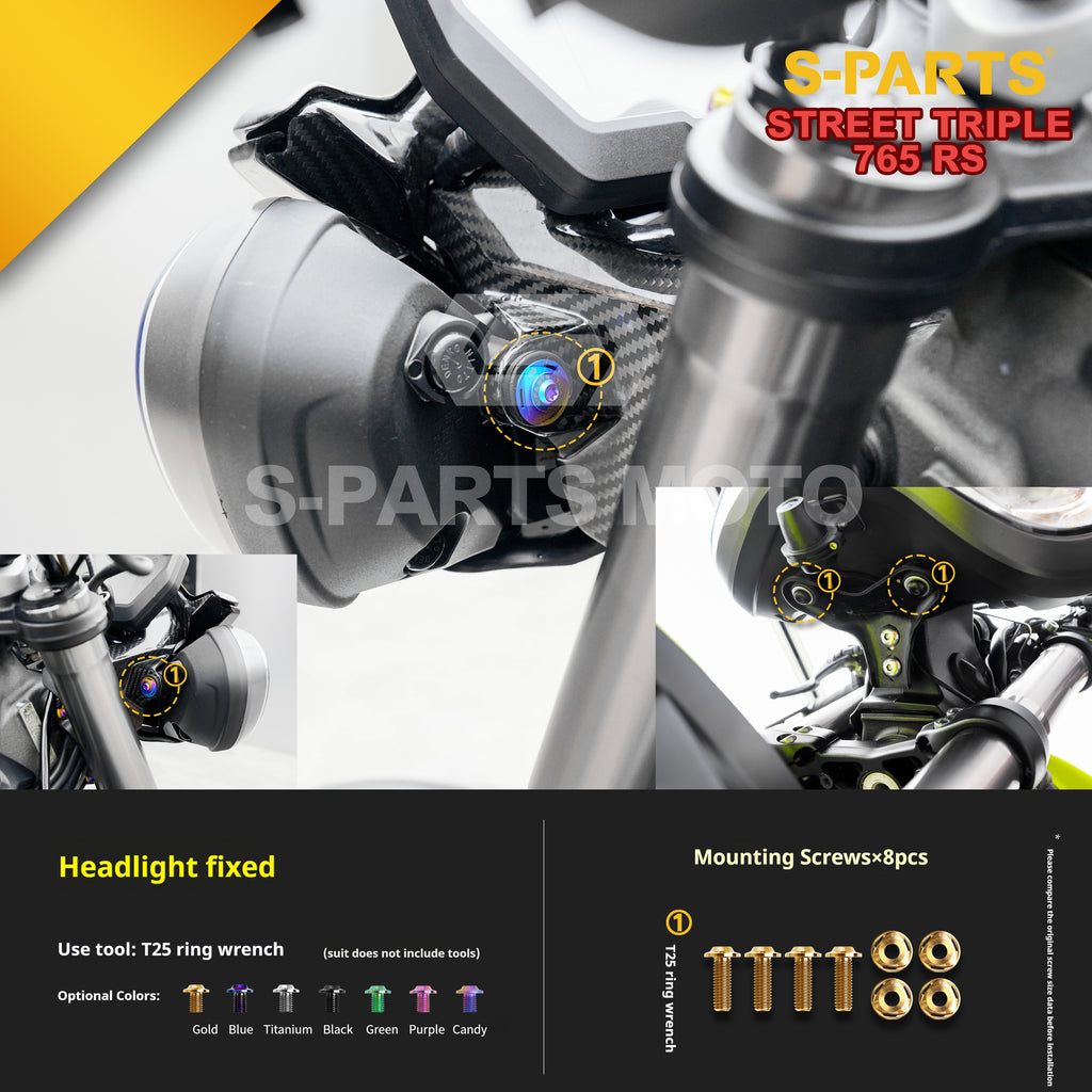 SPARTS Titanium Screw Set for Triumph Street Triple RS –CNC Titanium Upgrade Kit