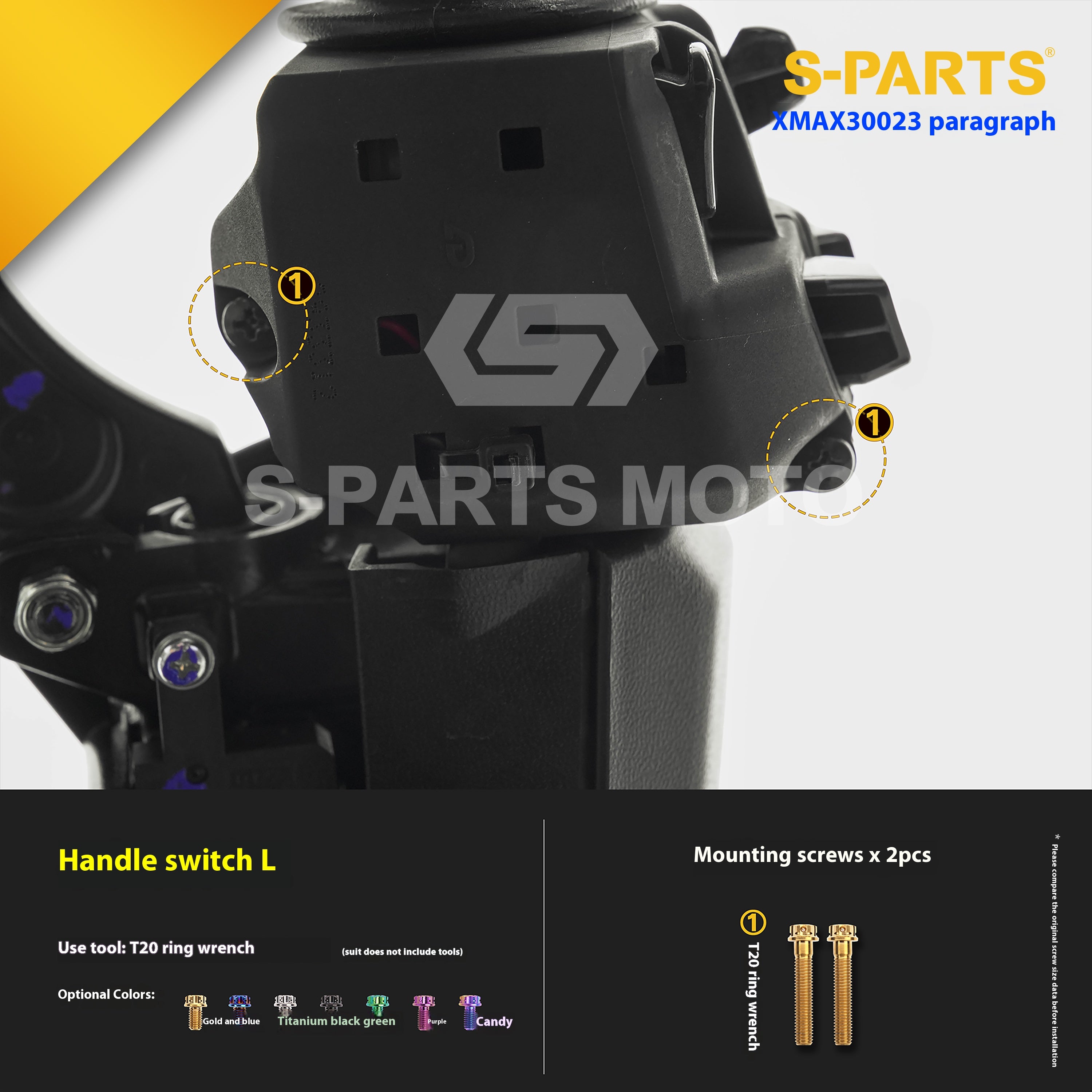 SPARTS Titanium Bolt Set for 2023 XMAX300 – Yamaha Motorcycle Custom Upgrade - 1/2