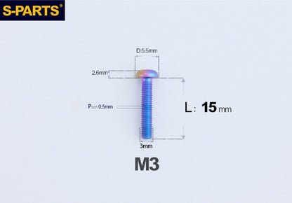 SPARTS A2 Button Head M3 Titanium Bolt