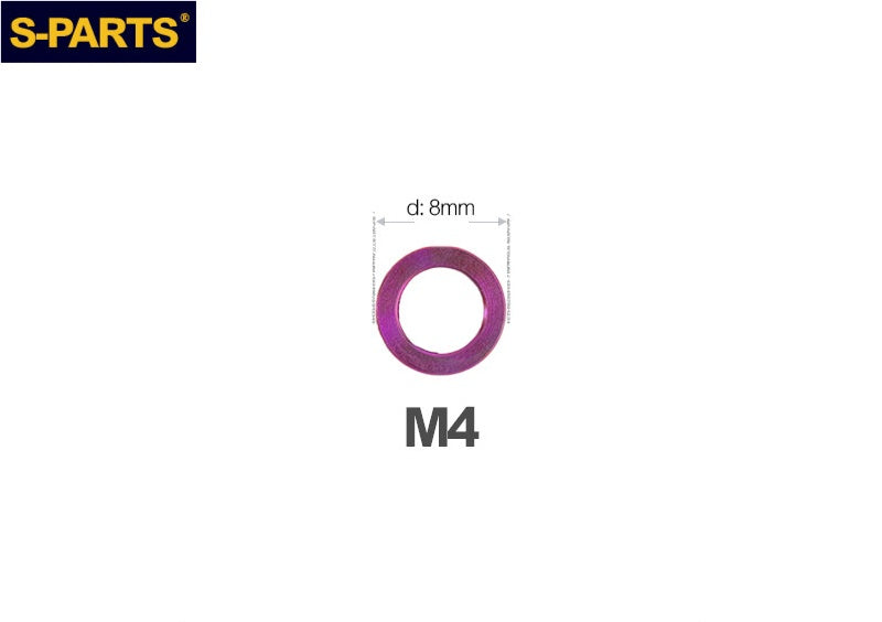 S-PARTS M3 / M4 / M5 / M6 TC4 Titanium Flat Washers for E-Bikes, Motorcycles & Bicycles