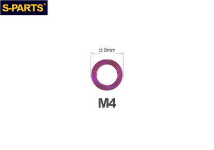 S-PARTS M3 / M4 / M5 / M6 / M8 / M10 / M12 TC4 Titanium Flat Washers for E-Bikes, Motorcycles & Bicycles