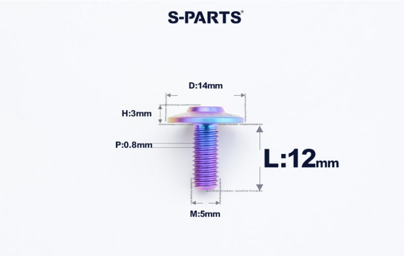 SPARTS A3 Dome Head M5 D14 Titanium Bolt | TC4 Motorcycle & E-Bike Fastener