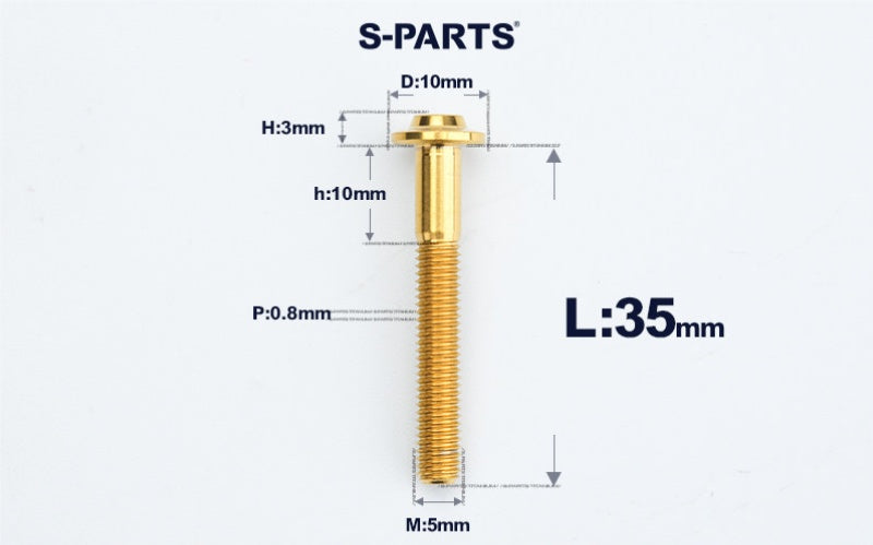 SPARTS A3 Countersunk Head M5 D10 Titanium Bolt TC4 Motorcycle & E-Bike Custom Fastener