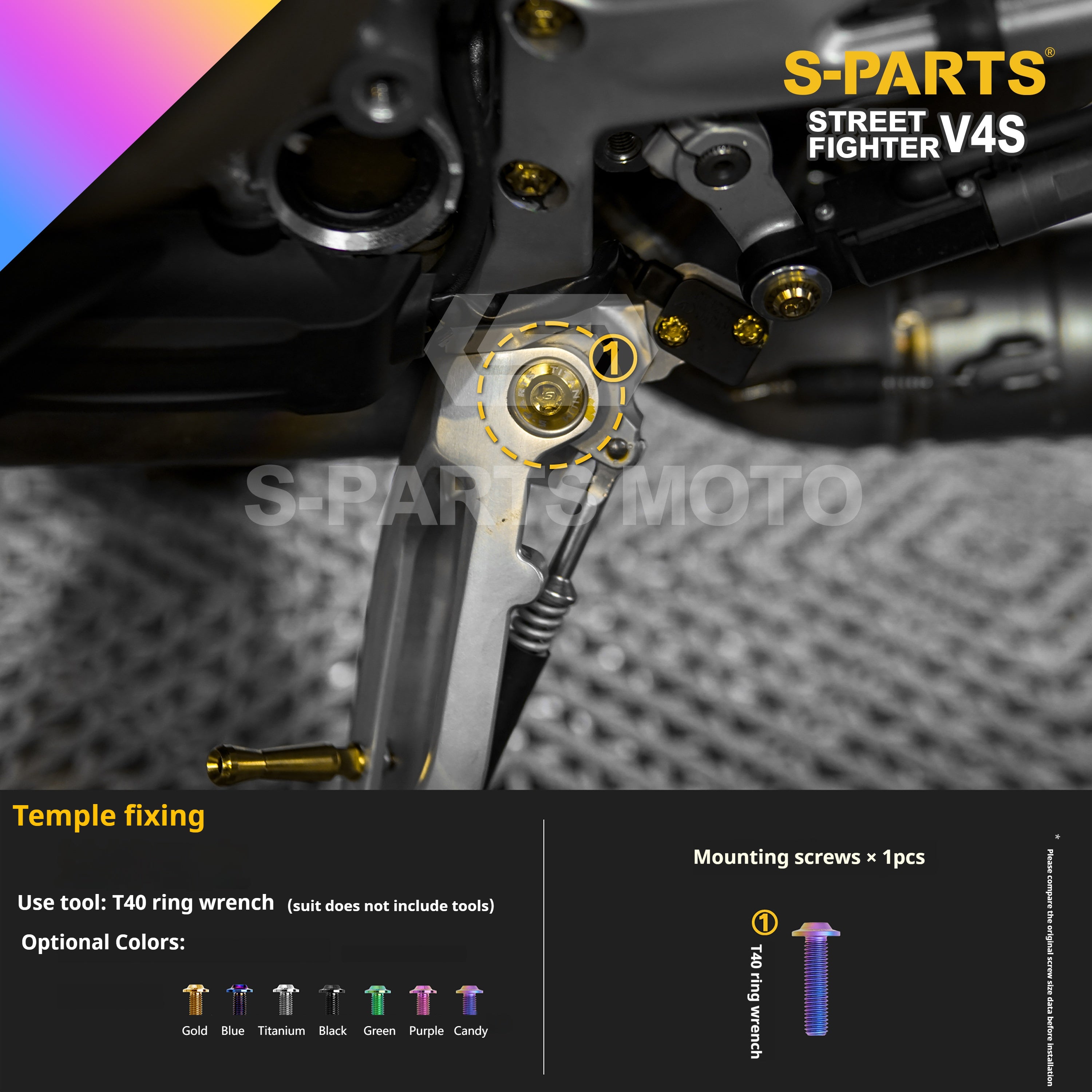 SPARTS Titanium Bolt Kit for Ducati Streetfighter V4S – Candy Color Upgrade