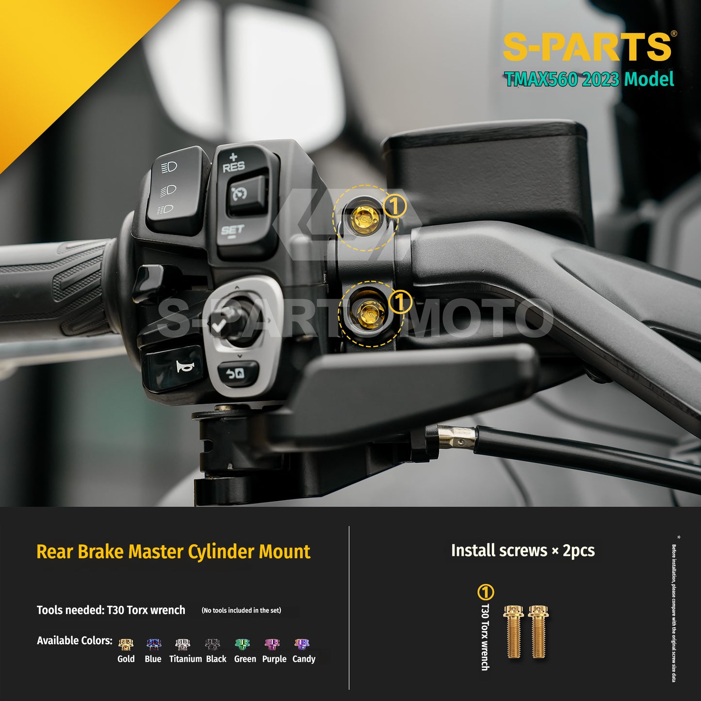SPARTS Titanium Bolt Kit for Yamaha TMAX560 2023-Front & Cockpit System