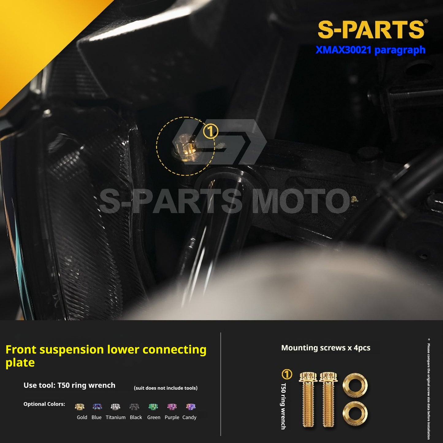 SPARTS 2021 XMAX300 YAMAHA Motorcycle Modified Titanium Alloy Bolts Screws
