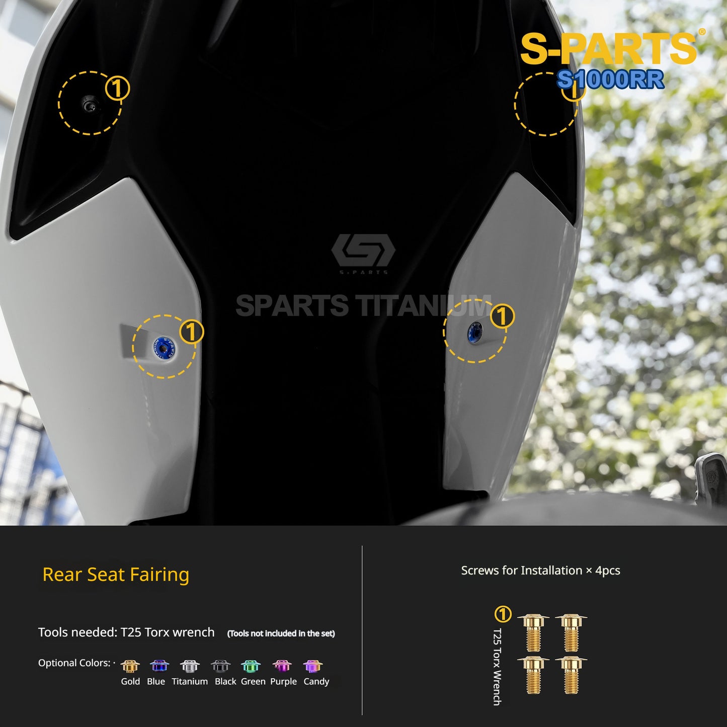 SPARTS Titanium Fairing Bolts Kit Windshield Mirror Screws Fasteners for BMW S1000RR Tuning
