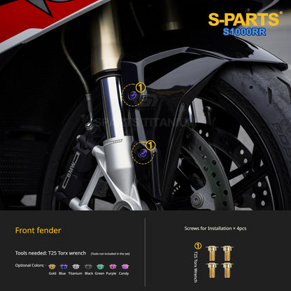 SPARTS Titanium Chassis Bolt Kit Brake Disc Caliper Sprocket Screws for BMW S1000RR