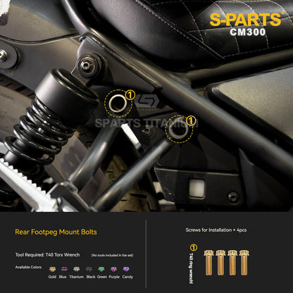 SPARTS Titanium Handlebar, Triple Tree & Suspension Bolt Kit for Honda CM300 / Rebel 300