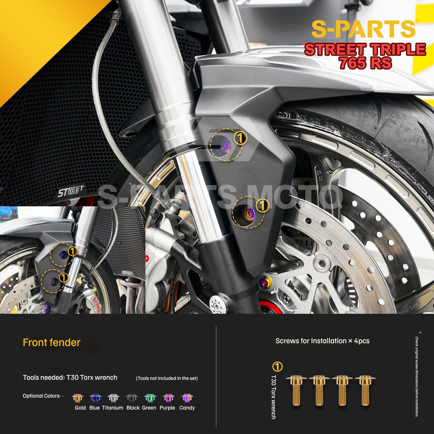 SPARTS Titanium Bolts for Triumph Street Triple 765 RS – Body & Controls Upgrade Fasteners
