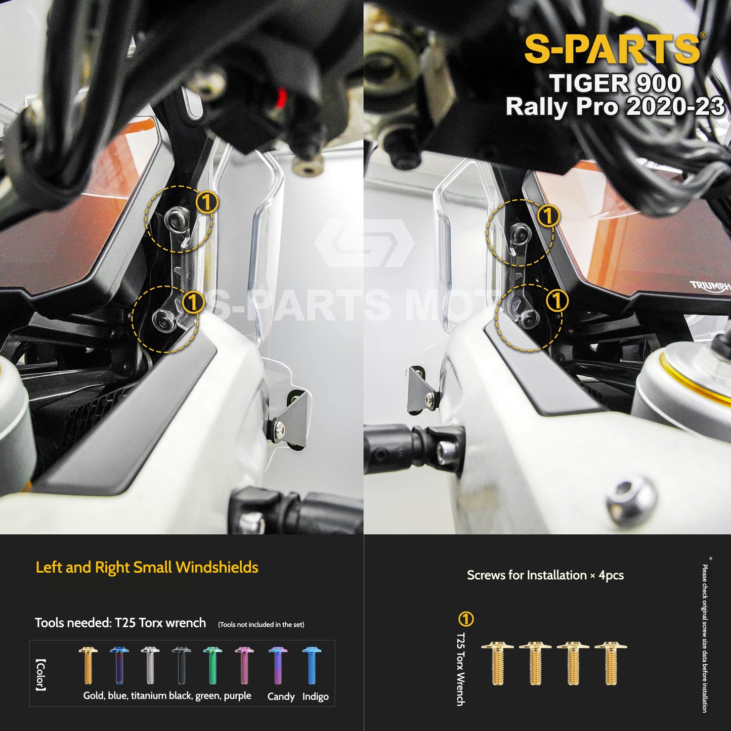 SPARTS Triumph Tiger 900 Rally Pro (2020–2023) Motorcycle Modified Titanium Alloy Bolts