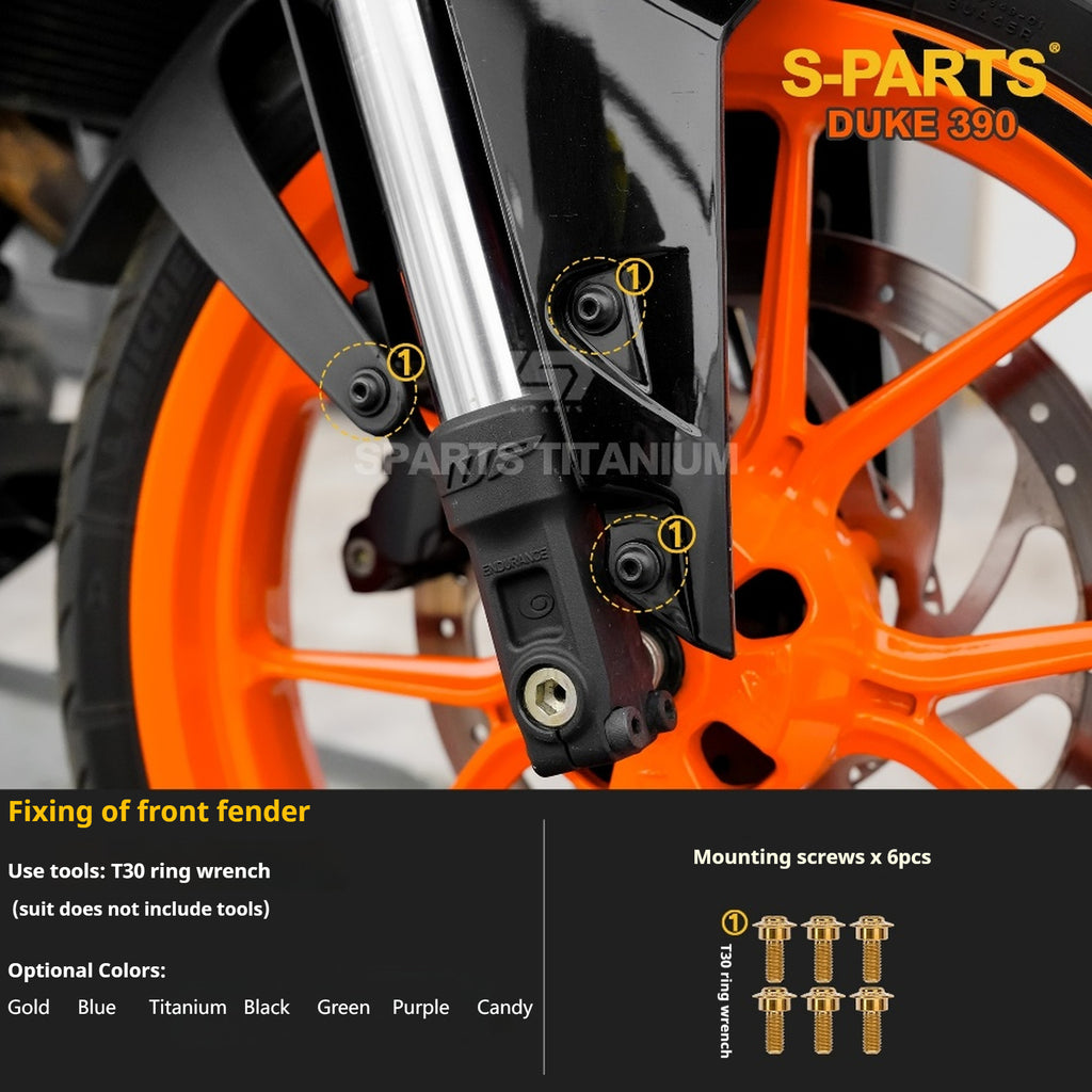 SPARTS Stan KTM DUKE 390 Dedicated · TC4 Titanium Full Motorcycle Bolt Kit