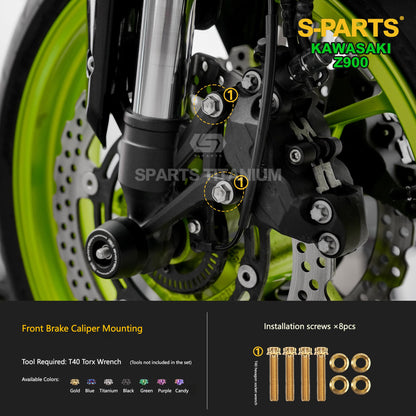 S-PARTS Titanium Fasteners Suspension & Brake System Bolt Kit for Kawasaki Z900