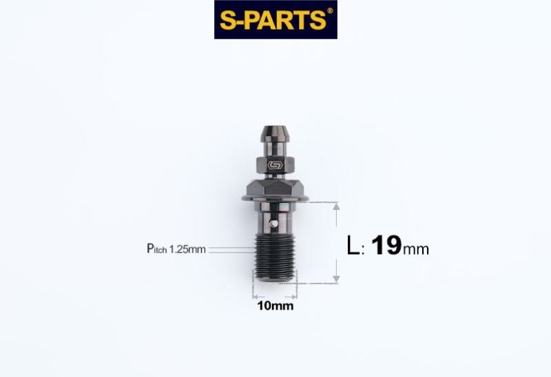 SPARTS M10 Single-Hole Banjo Bolt with Bleeder – Hex Head Titanium Bolt P1.0 / P1.25 for E-Bikes, Motorcycles & Bicycles