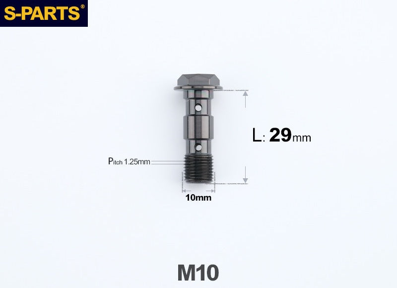 SPARTS M10 Double Banjo Bolt Faceted Design Titanium Bolt for Motorcycle Brake Calipers