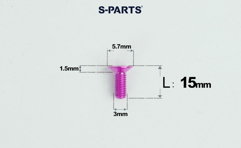 SPARTS Series M3 L6-30 Countersunk Titanium Bolt