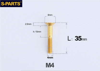SPARTS M4x10-50mm Countersunk Titanium Alloy Bolt – Flat Head Fastening Screw for Motorcycle & Bicycle