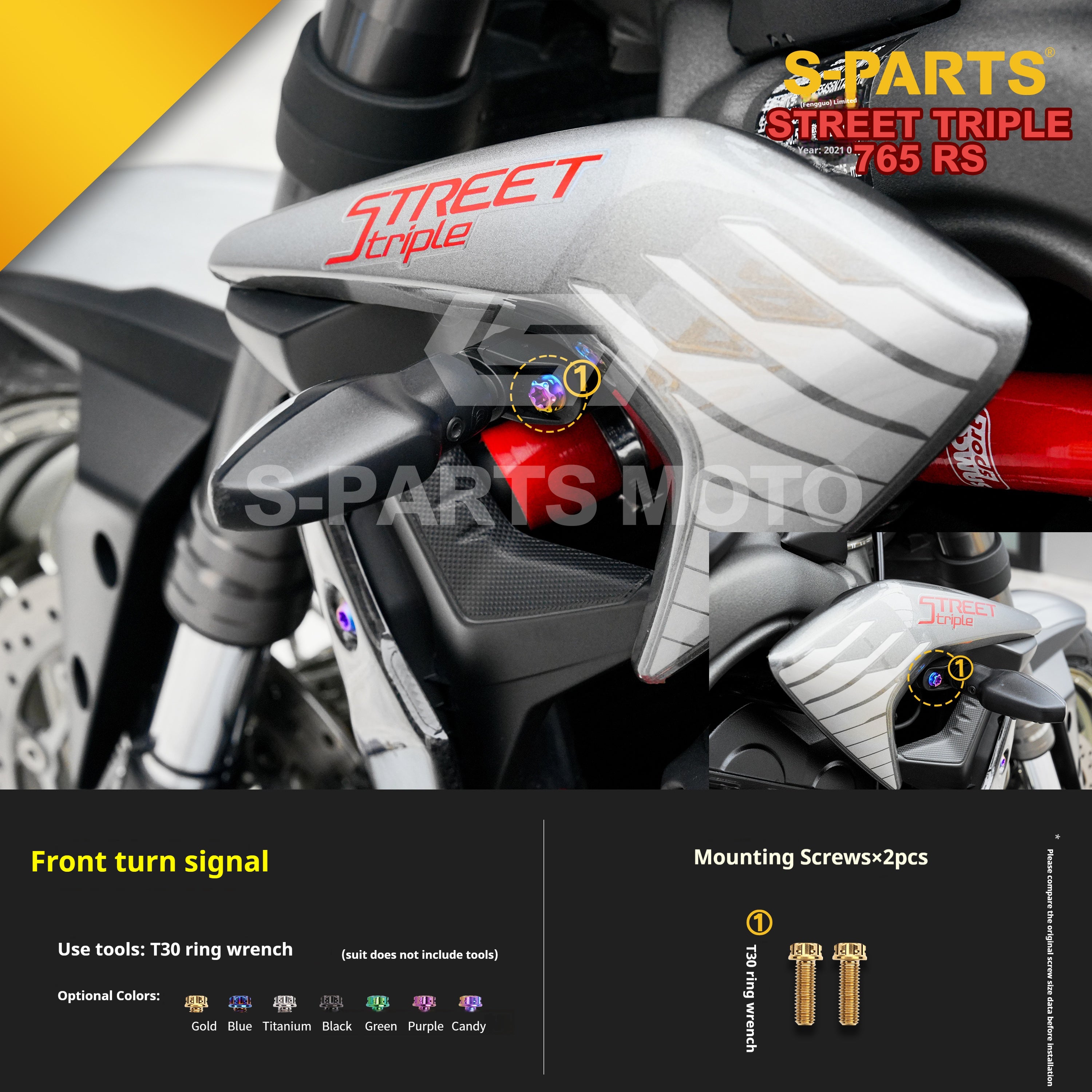 SPARTS Titanium Screw Set for Triumph Street Triple RS –CNC Titanium Upgrade Kit