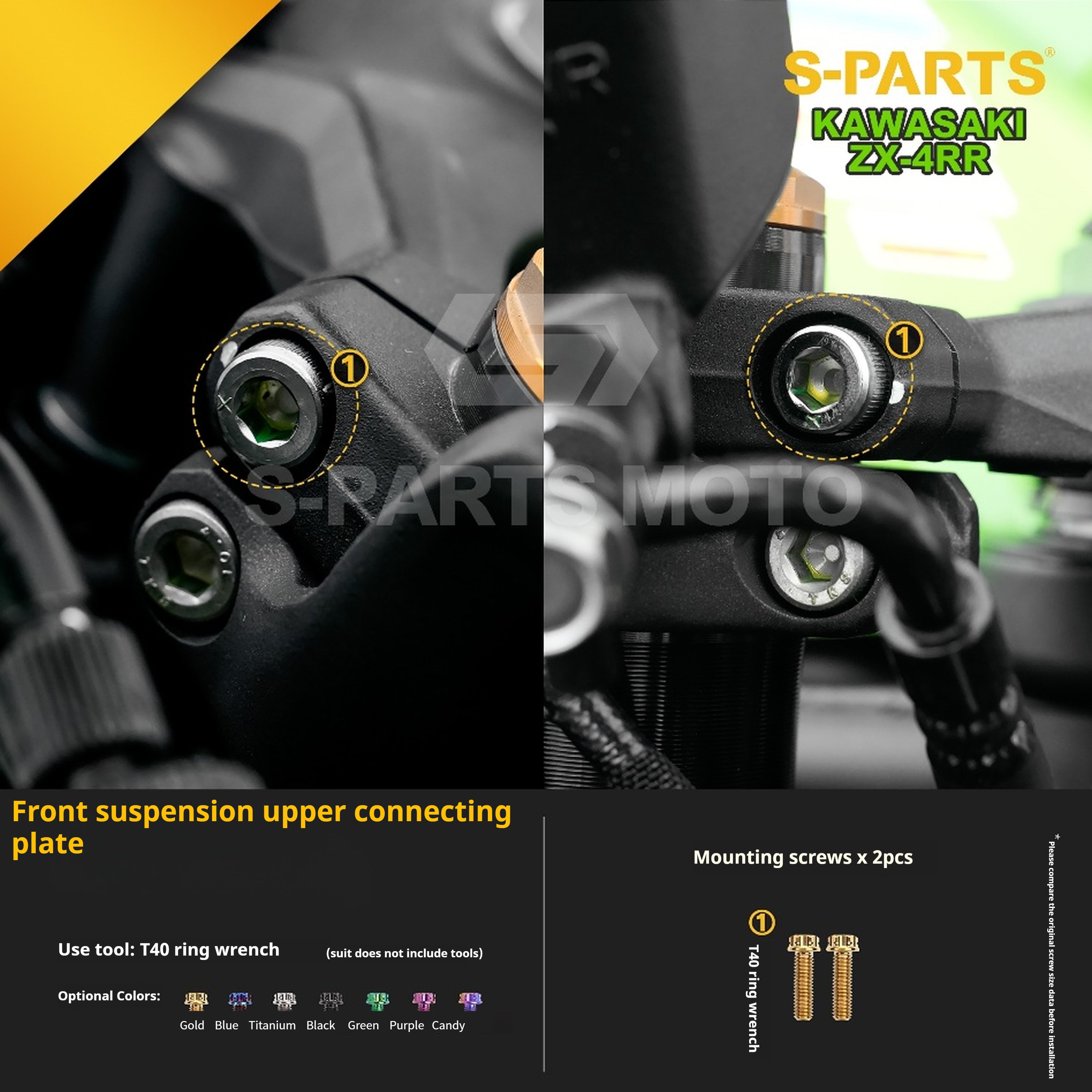 SPARTS TC4 Titanium Bolt Kit for Kawasaki ZX-4RR | Motorcycle Titanium Bolt Upgrade