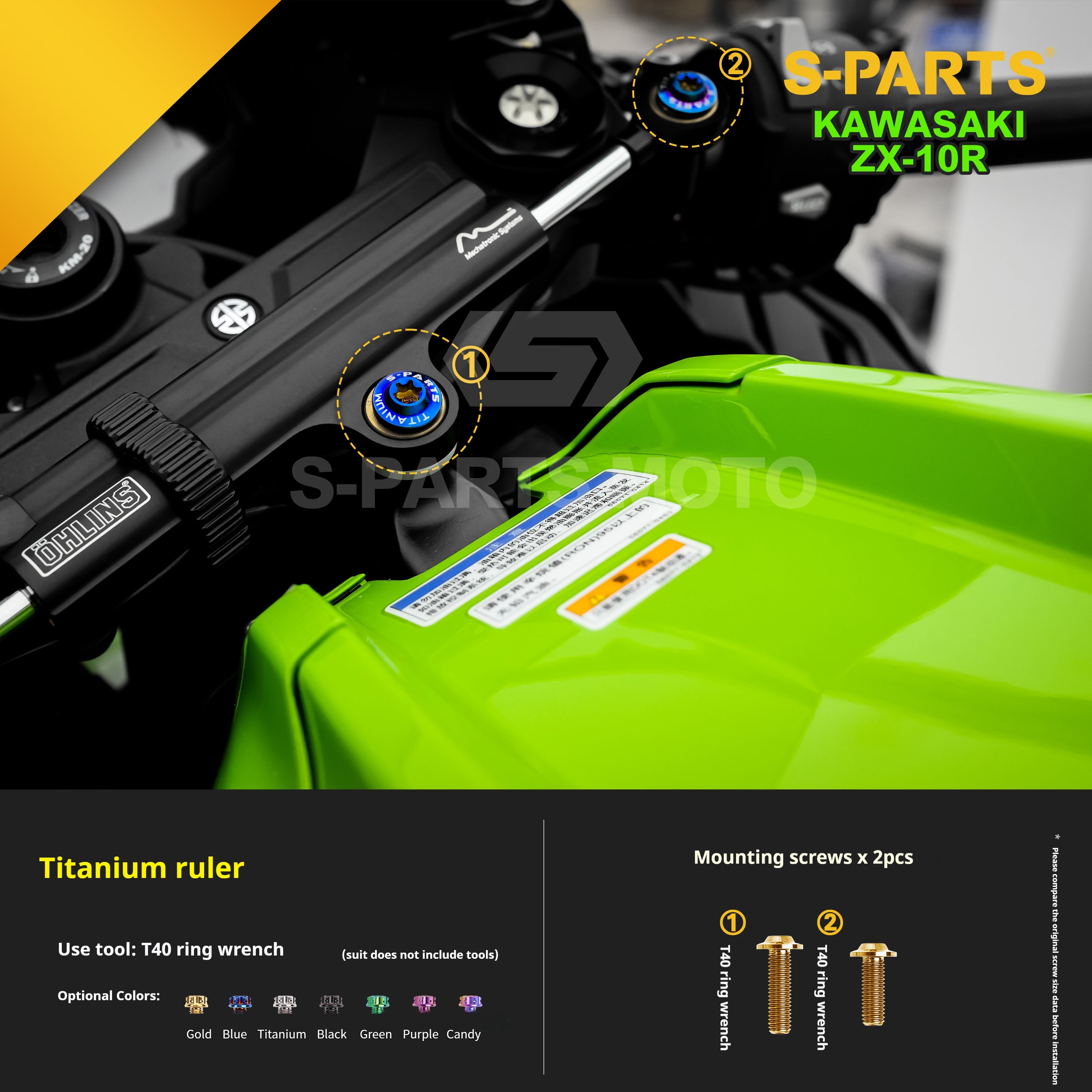 SPARTS Titanium Screw Set for Kawasaki ZX-10R 2023 –  CNC Titanium Upgrade Kit