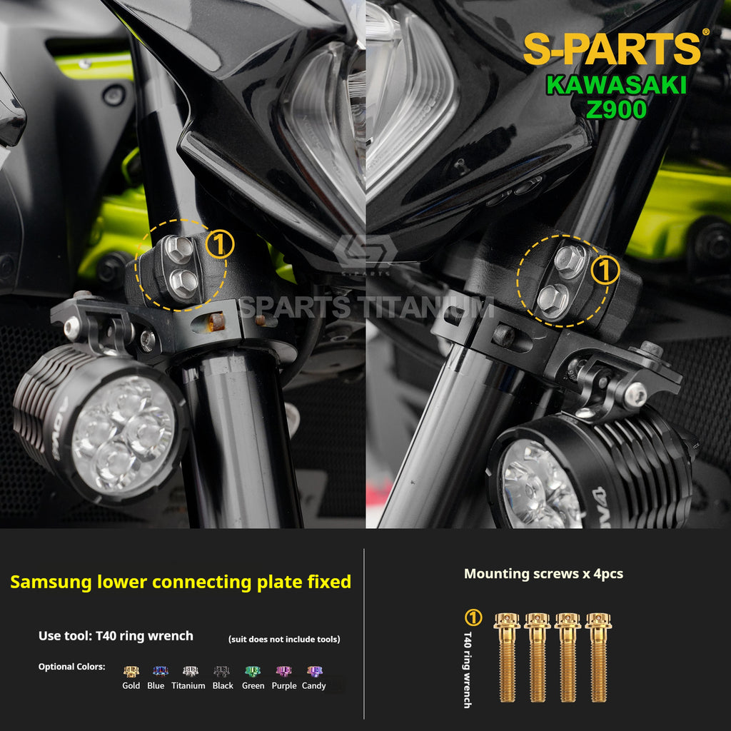 SPARTS TC4 Titanium Bolt Kit for Kawasaki Z900 2021 | Motorcycle Titanium Bolt Upgrade