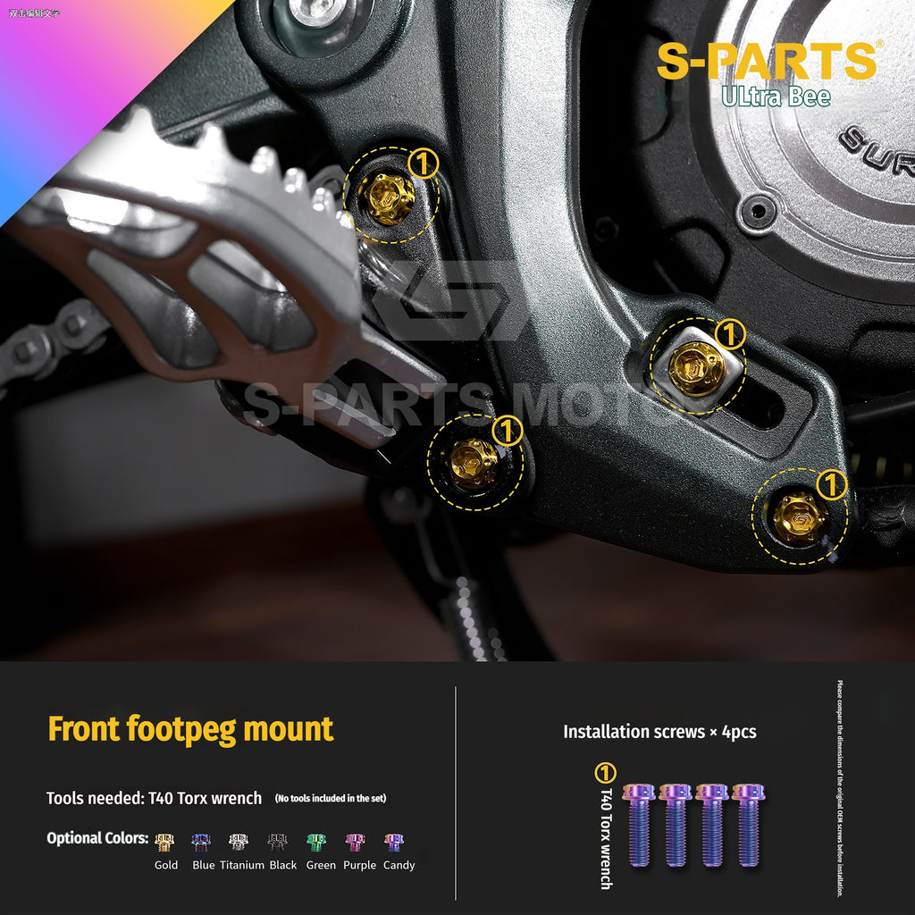SPARTS Titanium Bolt Kit for Ultra Bee | Full Motorcycle Upgrade Set--candy