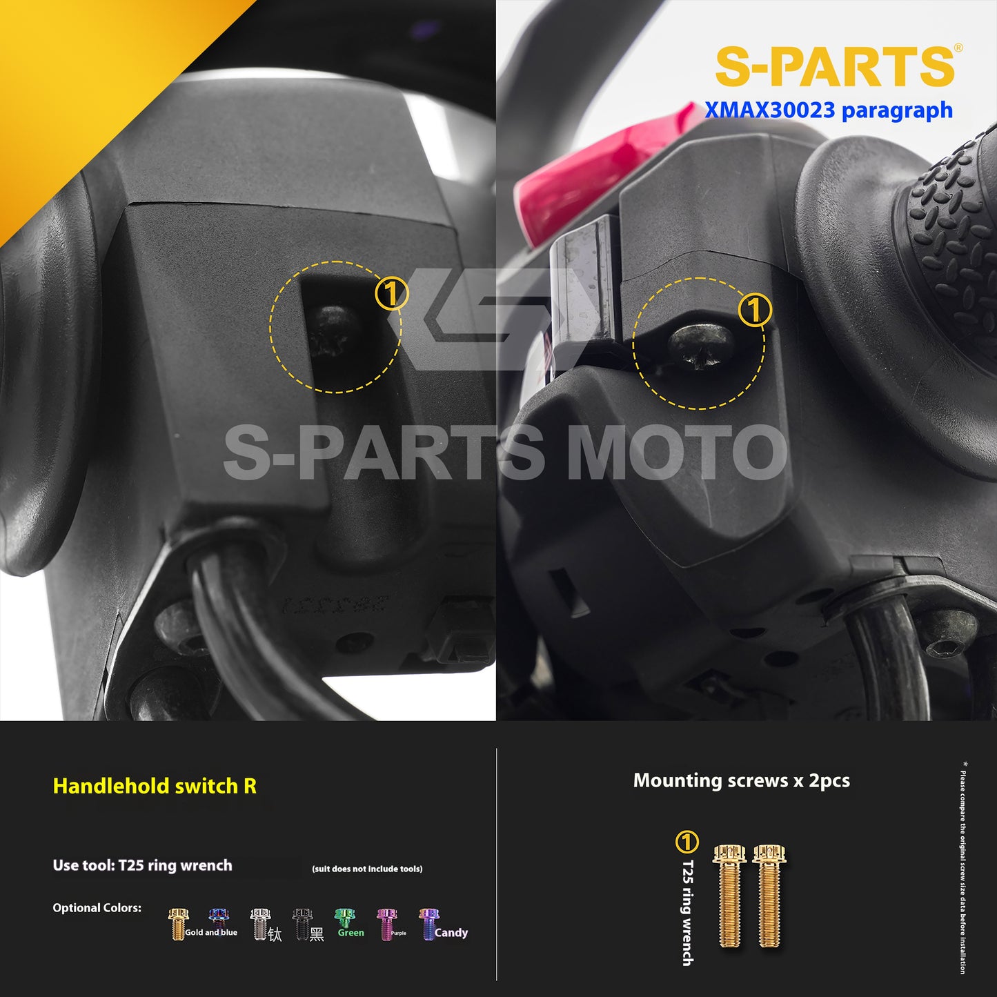 SPARTS Titanium Bolt Set for 2023 XMAX300 | Yamaha Motorcycle Titanium Bolt Upgrade