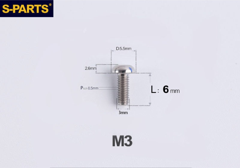 SPARTS A2 Button Head M3 Titanium Bolt