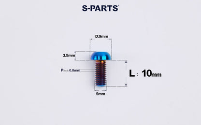 SPARTS M5 Titanium Bolt A2 Dome Head | Ultra-Light TC4 Bike Brake Caliper Bolt