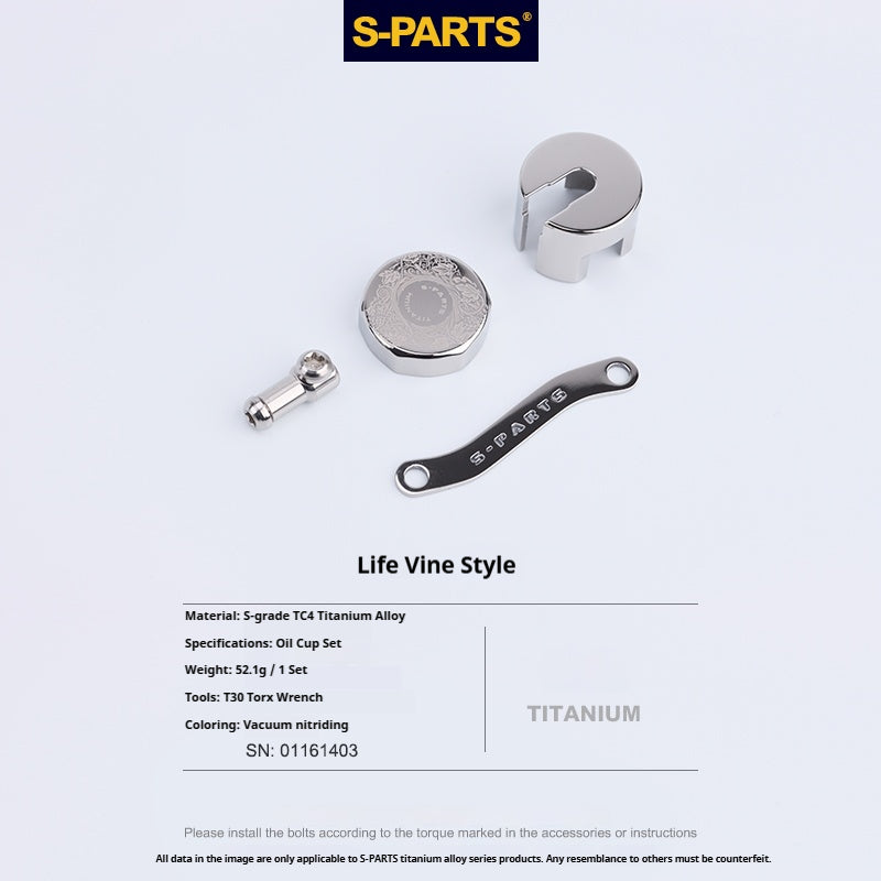 SPARTS Titanium Reservoir Cap Compatible with Brembo Master Cylinder – Separate Small Tank Cover Kit