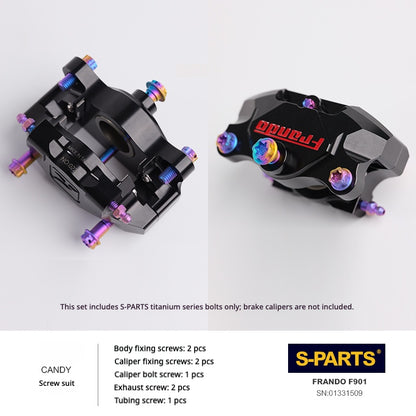 SPARTS Titanium Brake Caliper Bolt Kit – FRANDO F901 2020-2022 (Single Caliper,  A2 Pan Head Options)