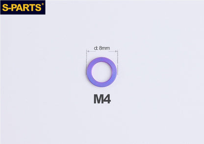 S-PARTS M3 / M4 / M5 / M6 / M8 / M10 / M12 TC4 Titanium Flat Washers for E-Bikes, Motorcycles & Bicycles