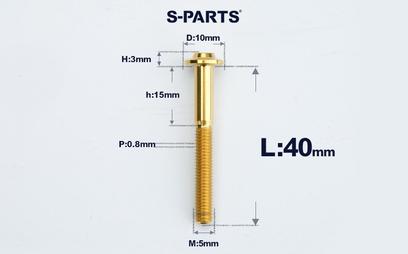 SPARTS A3 Countersunk Head M5 D10 Titanium Bolt TC4 Motorcycle & E-Bike Custom Fastener