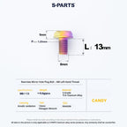 S-PARTS TC4 Titanium Mirror Plug Bolt M8 M10 RH/LH for Motorcycle