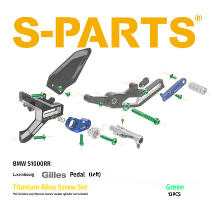SPARTS Gilles Foot Peg Titanium Bolt Kit for BMW S1000RR – Luxembourg Edition