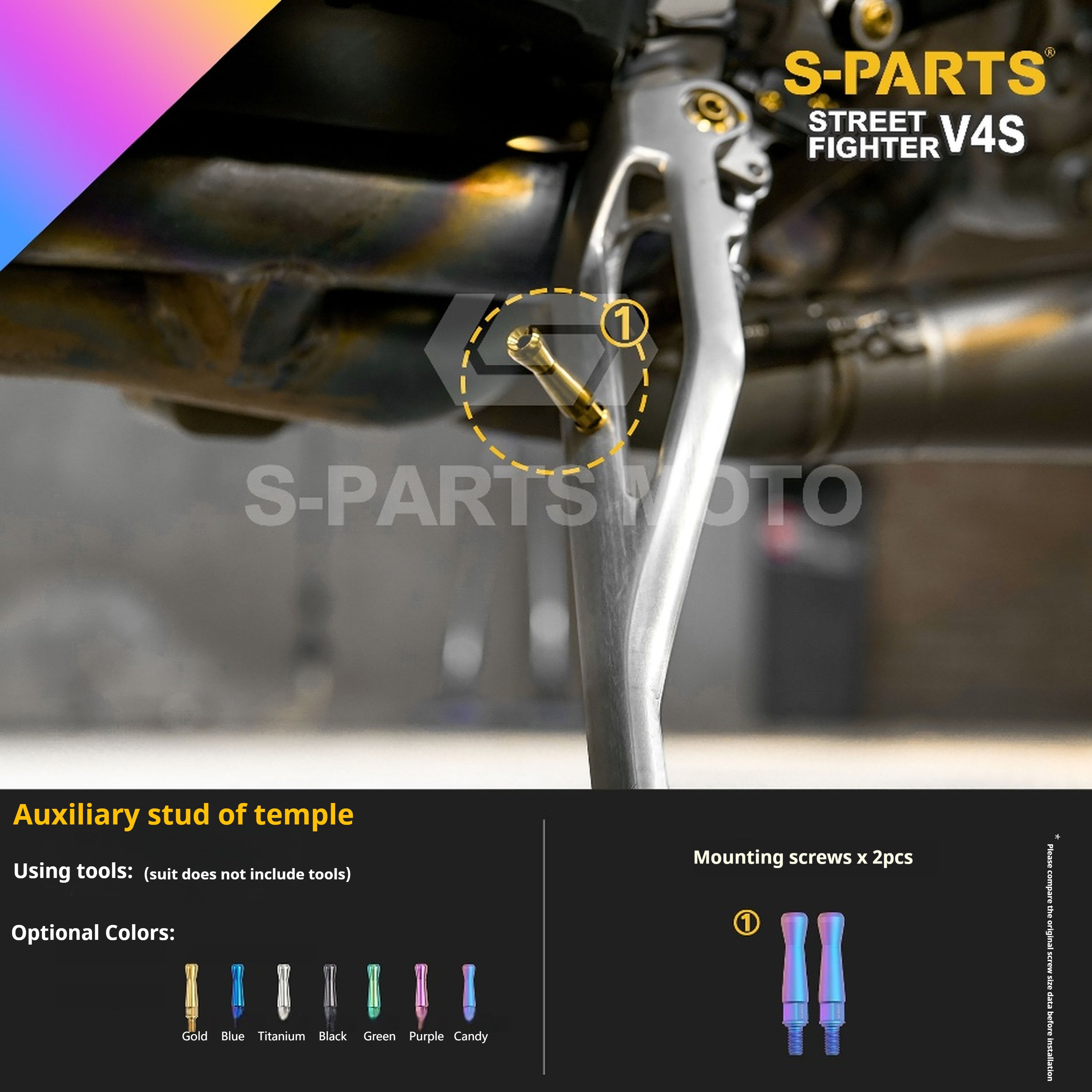 SPARTS Titanium Bolt Kit for Ducati Streetfighter V4S – Candy Color Upgrade