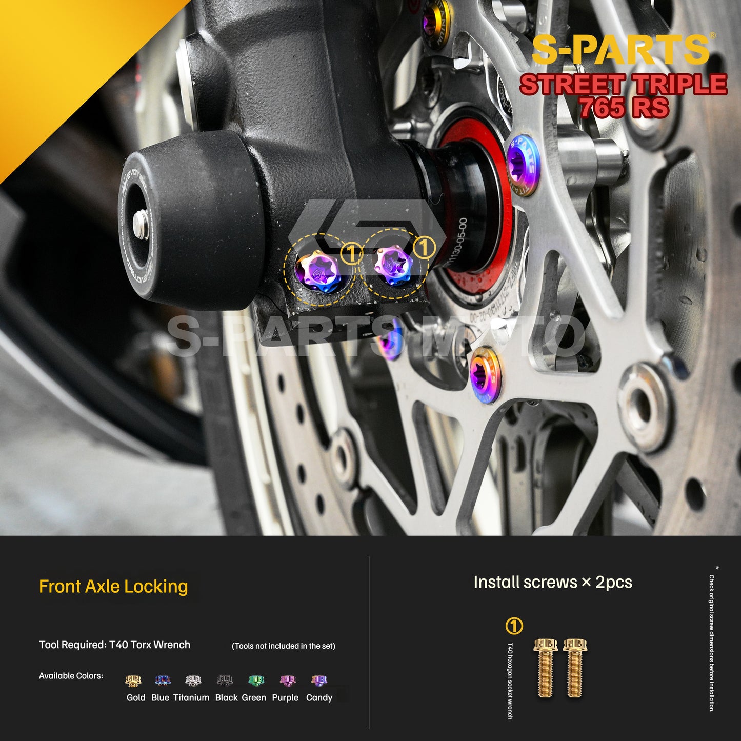 SPARTS Titanium Bolts for Triumph Street Triple 765 RS – Body & Controls Upgrade Fasteners