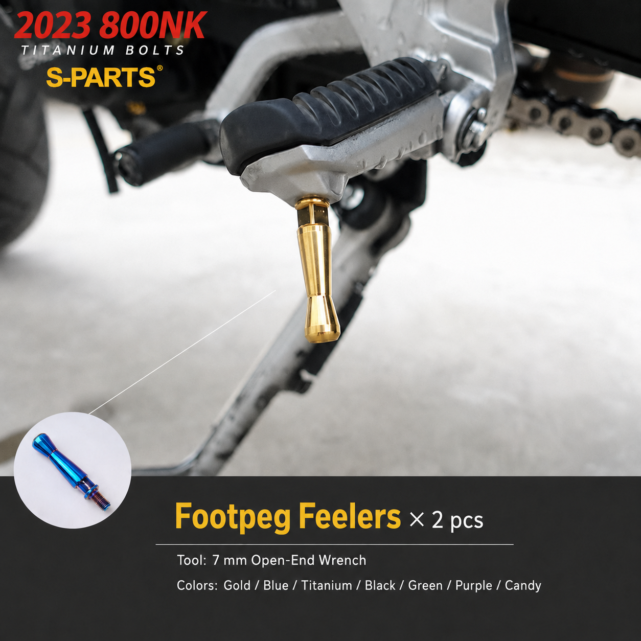 S-PARTS TC4 Titanium Full Motorcycle Bolt Kit for CFMOTO 800NK