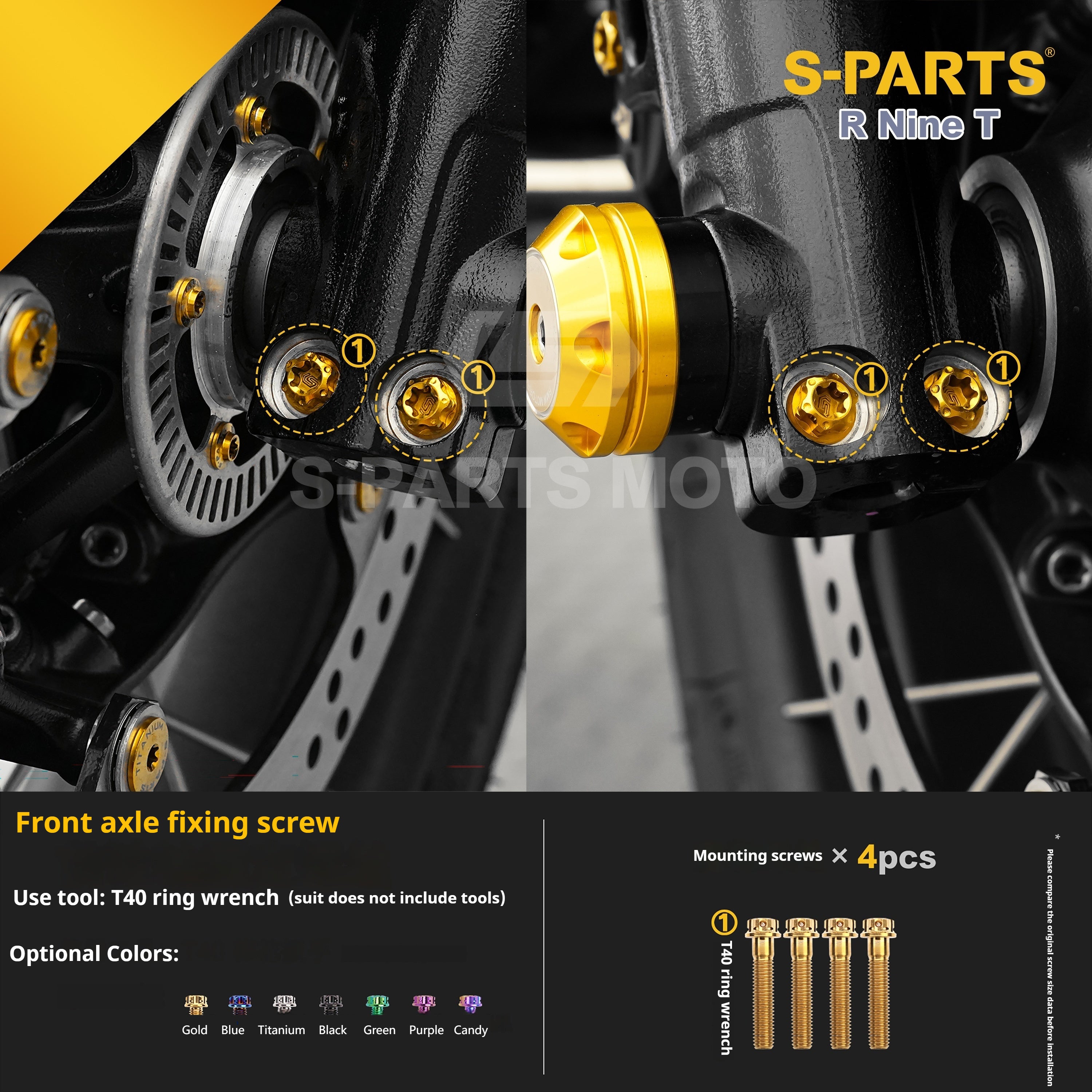 SPARTS BMW RnineT Titanium Alloy Motorcycle Bolt Upgrade Kit